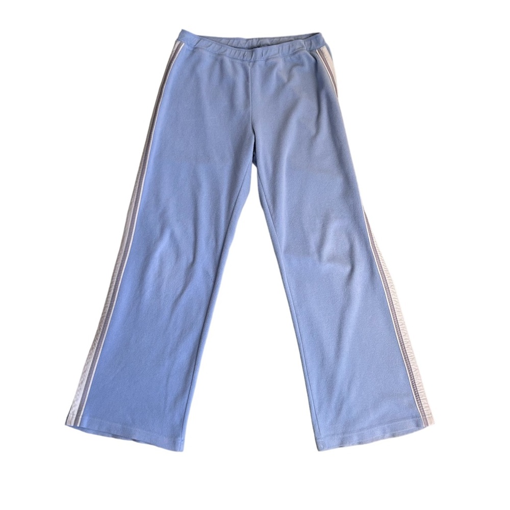 light blue velour track suit athletic straight leg pants ✰